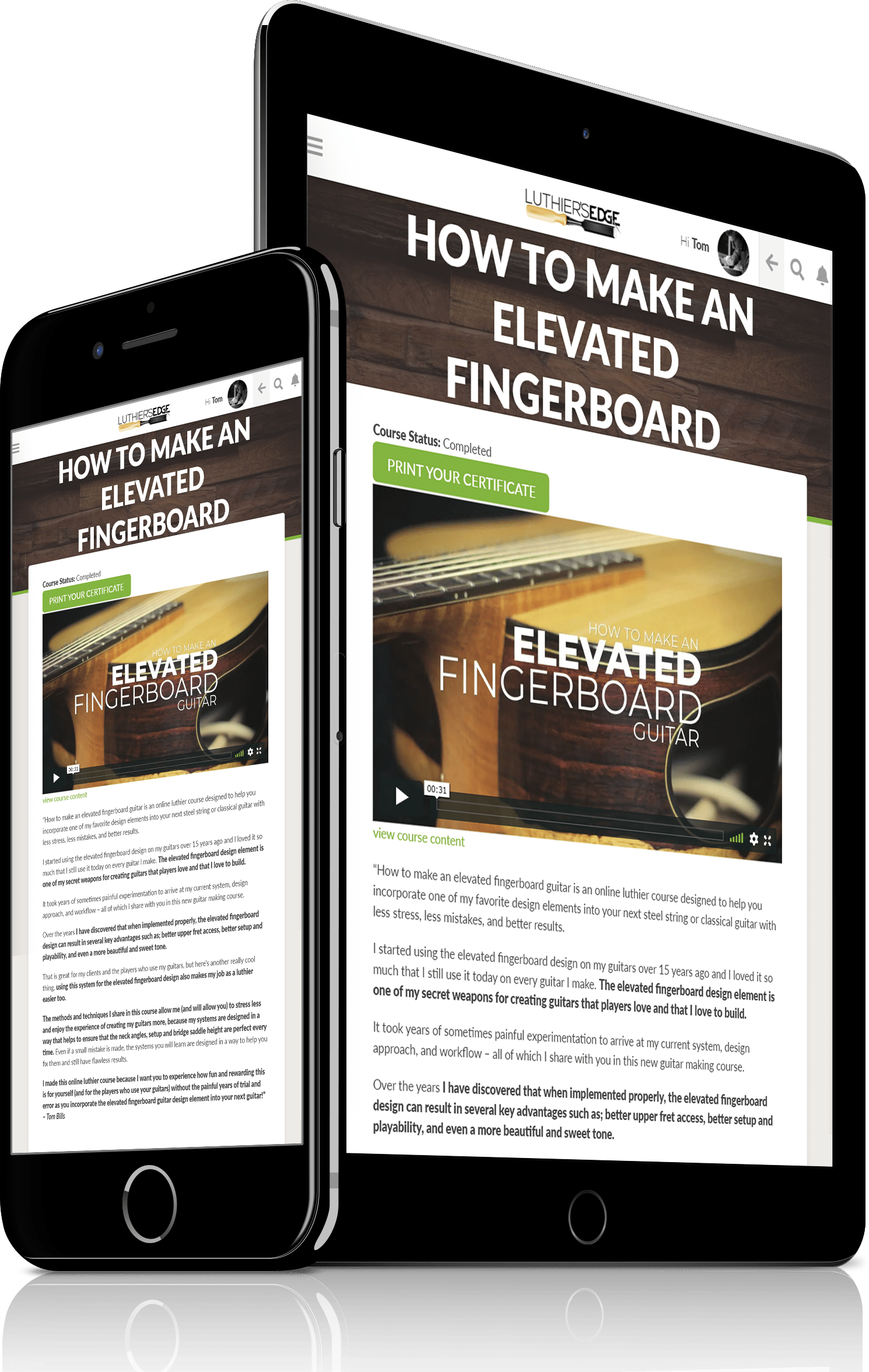 elevated fingerboard guitar making course examples